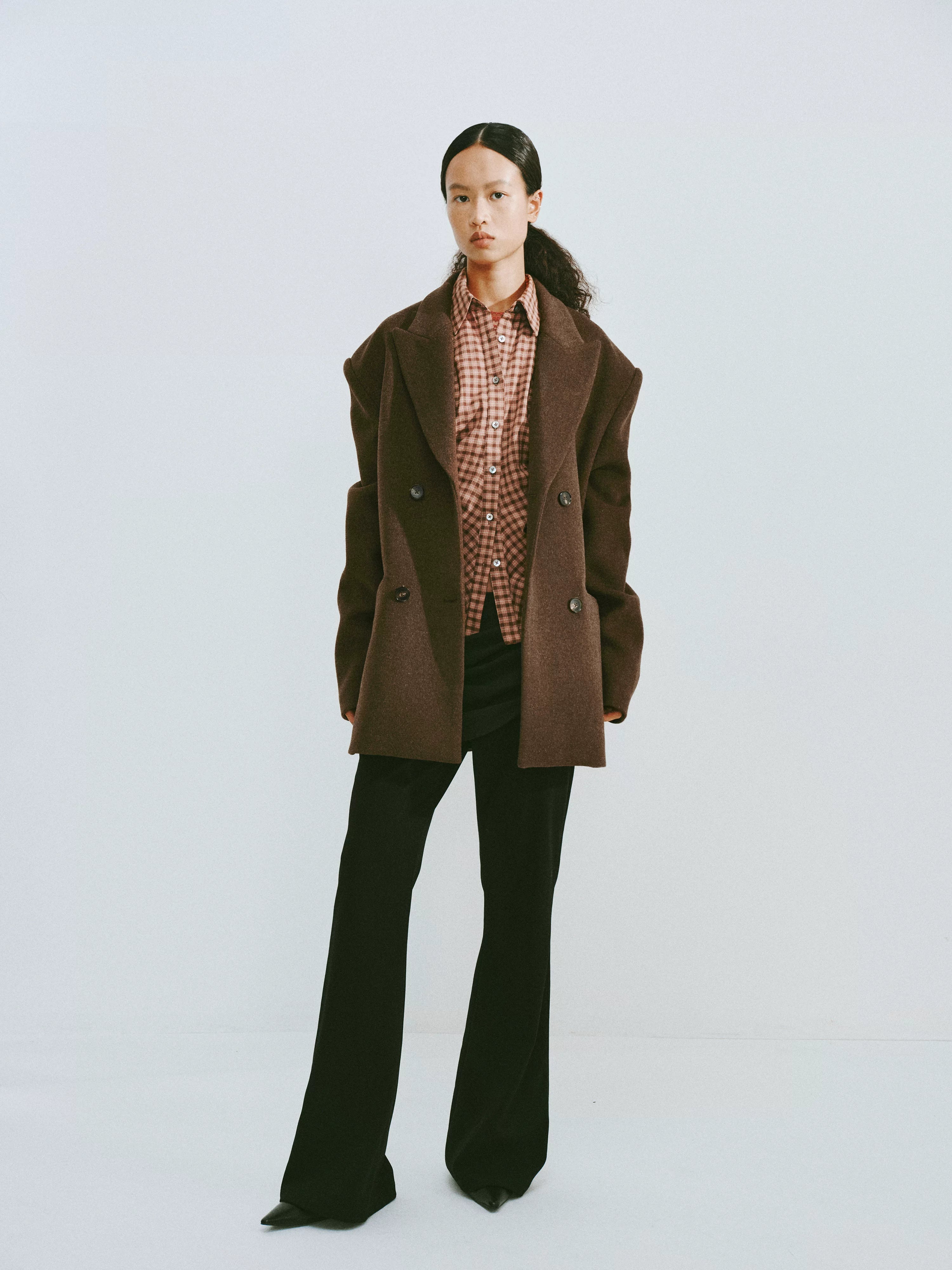 Oversized Wool Blend Double-Breasted Blazer