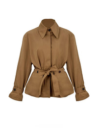 Belted Utility Short Trench Coat