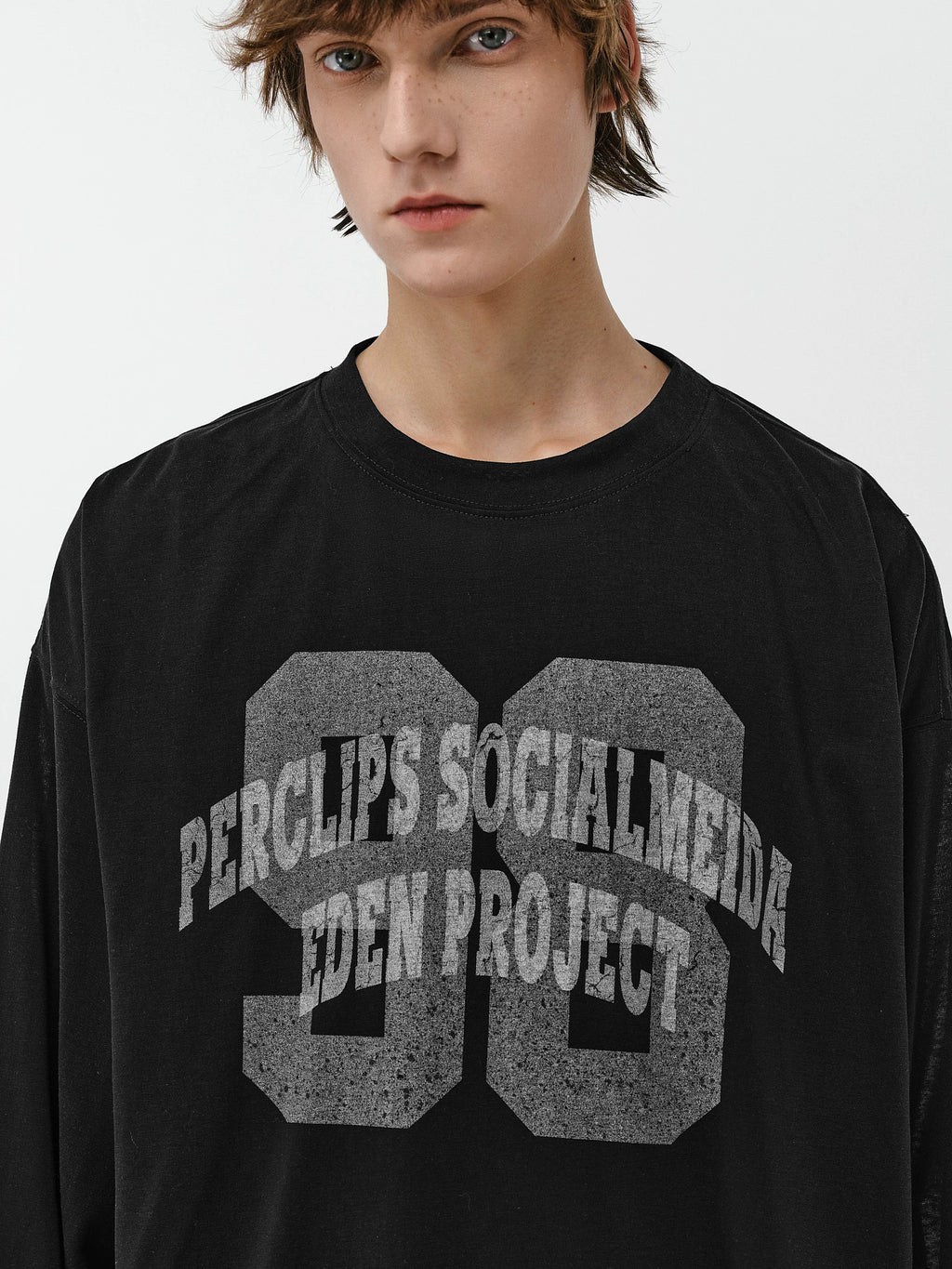 Graphic Print Oversized Long-Sleeve Tee
