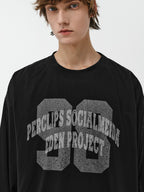 Graphic Print Oversized Long-Sleeve Tee
