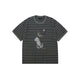 Dachshund Graphic Striped Cotton T-Shirt