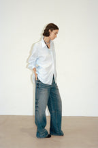 Striped Cotton Oversized Button-Down Shirt