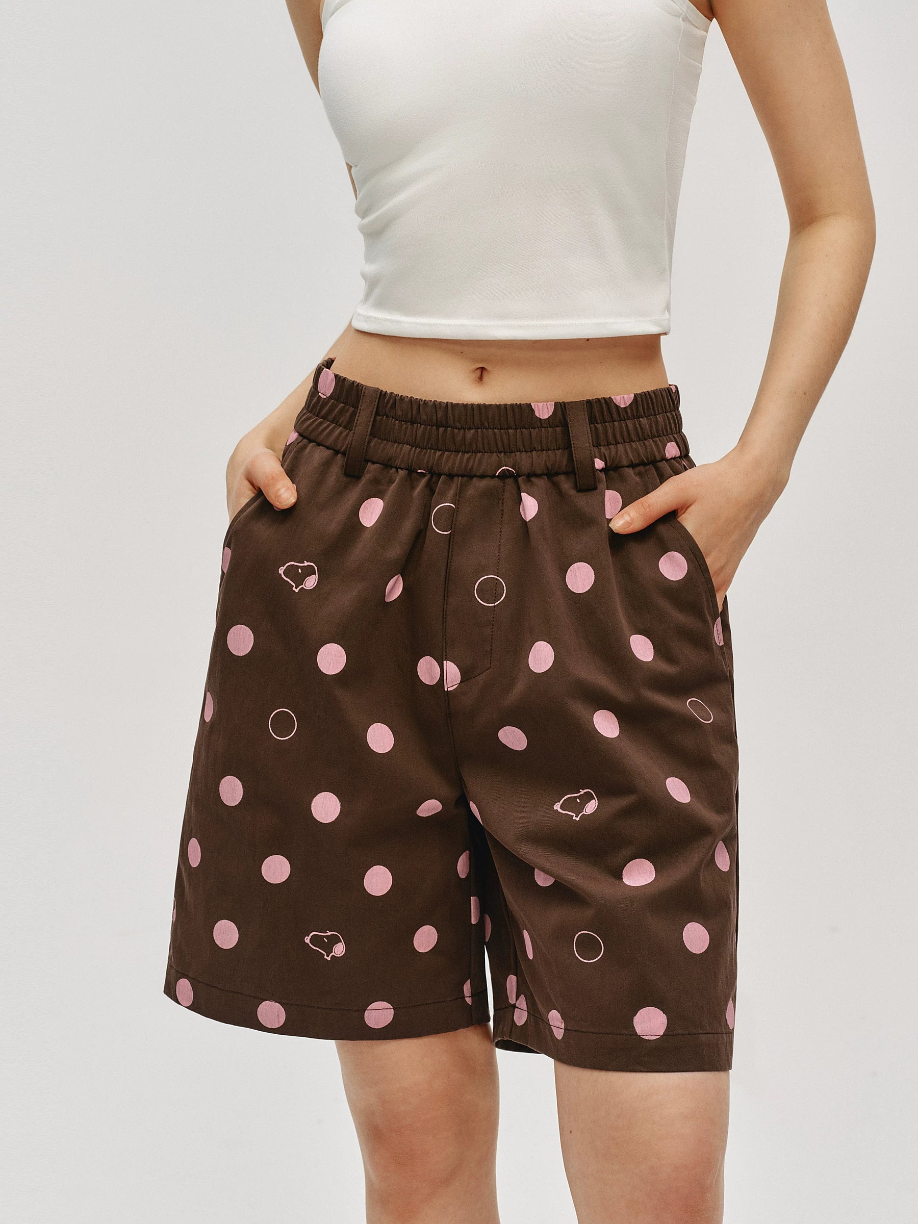 Snoopy Polka Dot Cotton Shorts