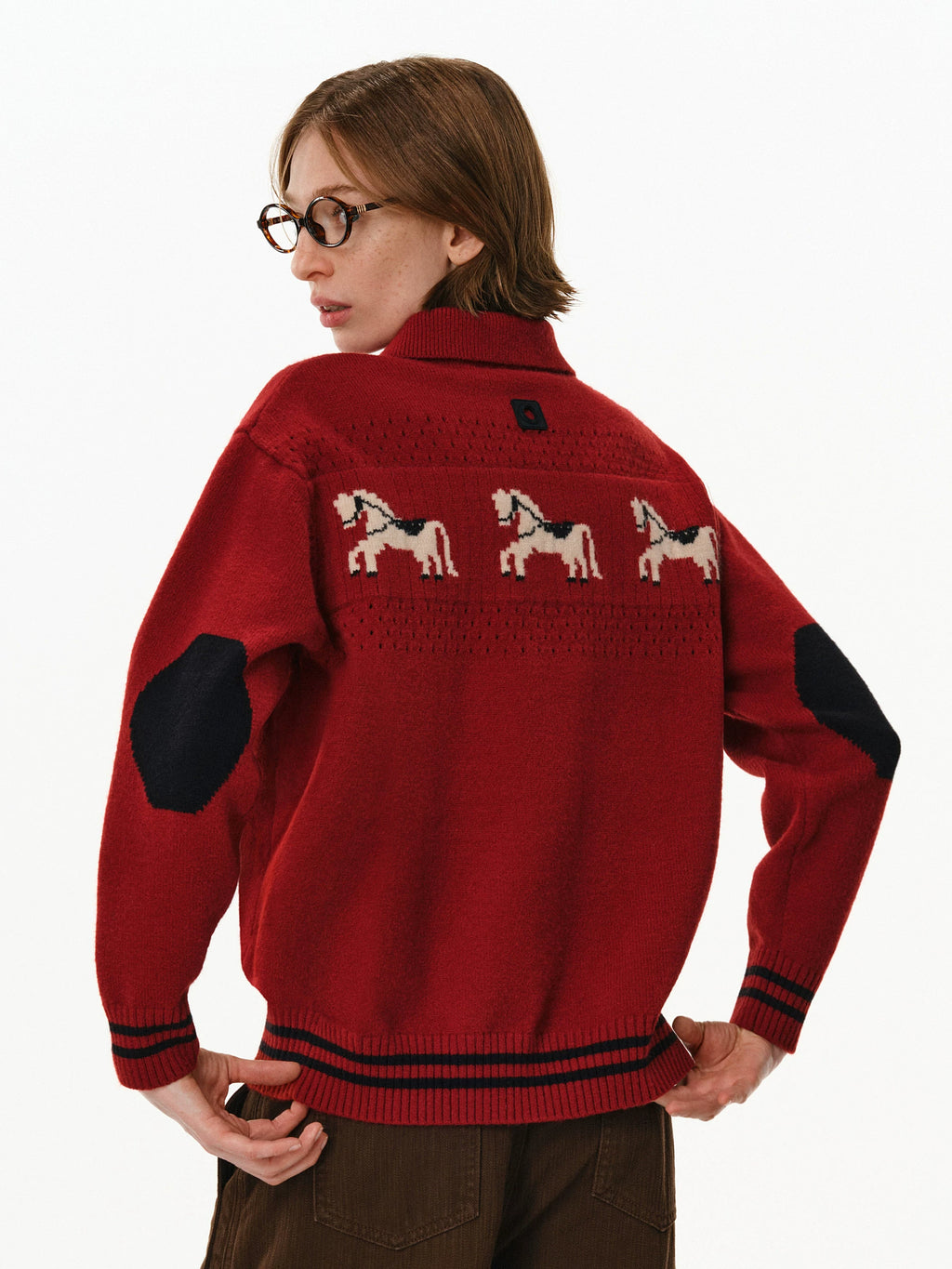 Equestrian Jacquard Polo Sweater