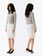Wool Blend Classic Crewneck Cardigan