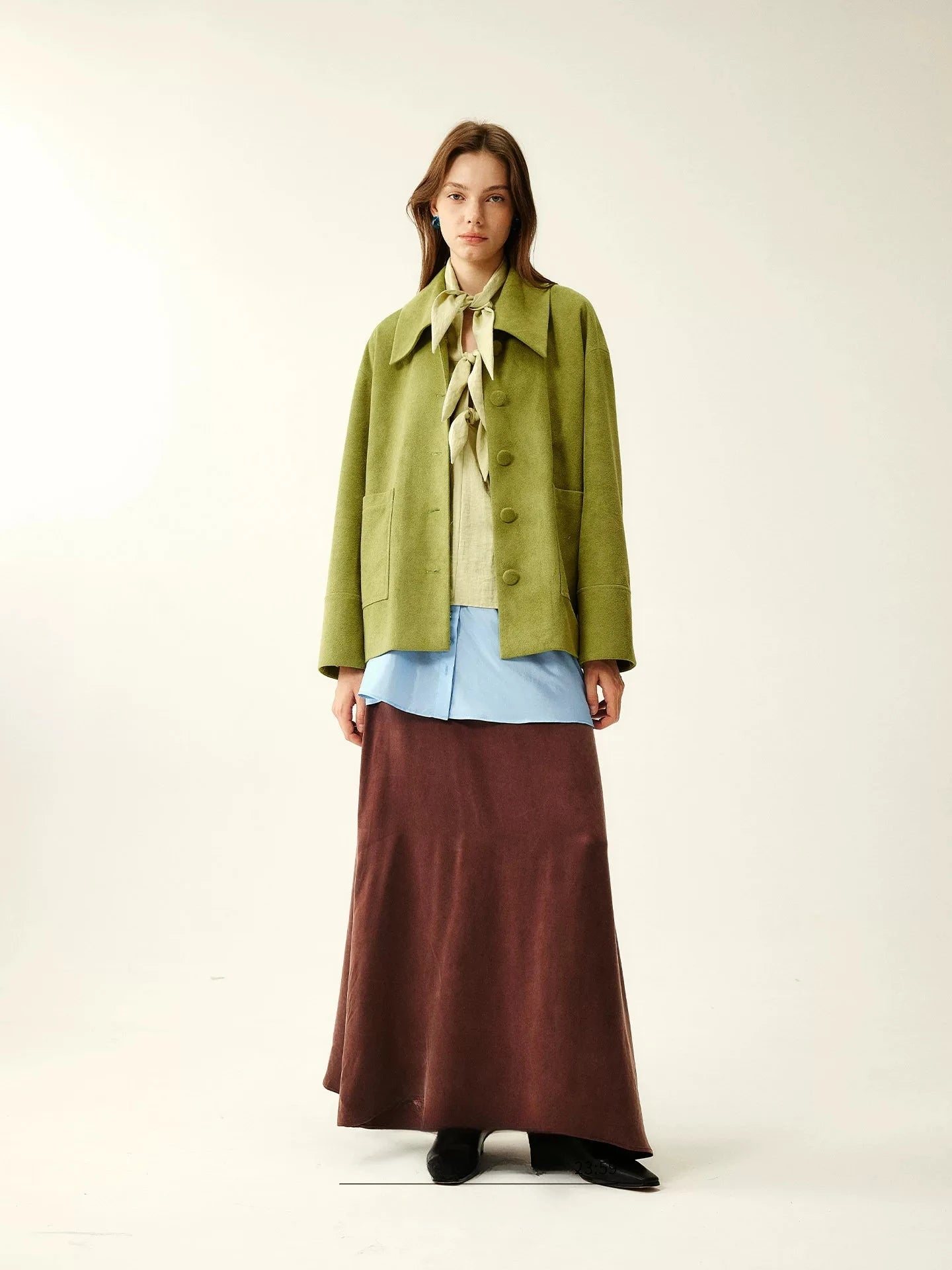 Apple Green Suede Texture Jacket