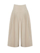 Pleated Wide-Leg Linen Trousers