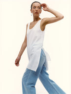Essential U-Neck Slit Long Tank