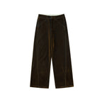 Flocked Velvet Wide-Leg Trousers