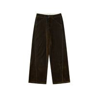 Flocked Velvet Wide-Leg Trousers