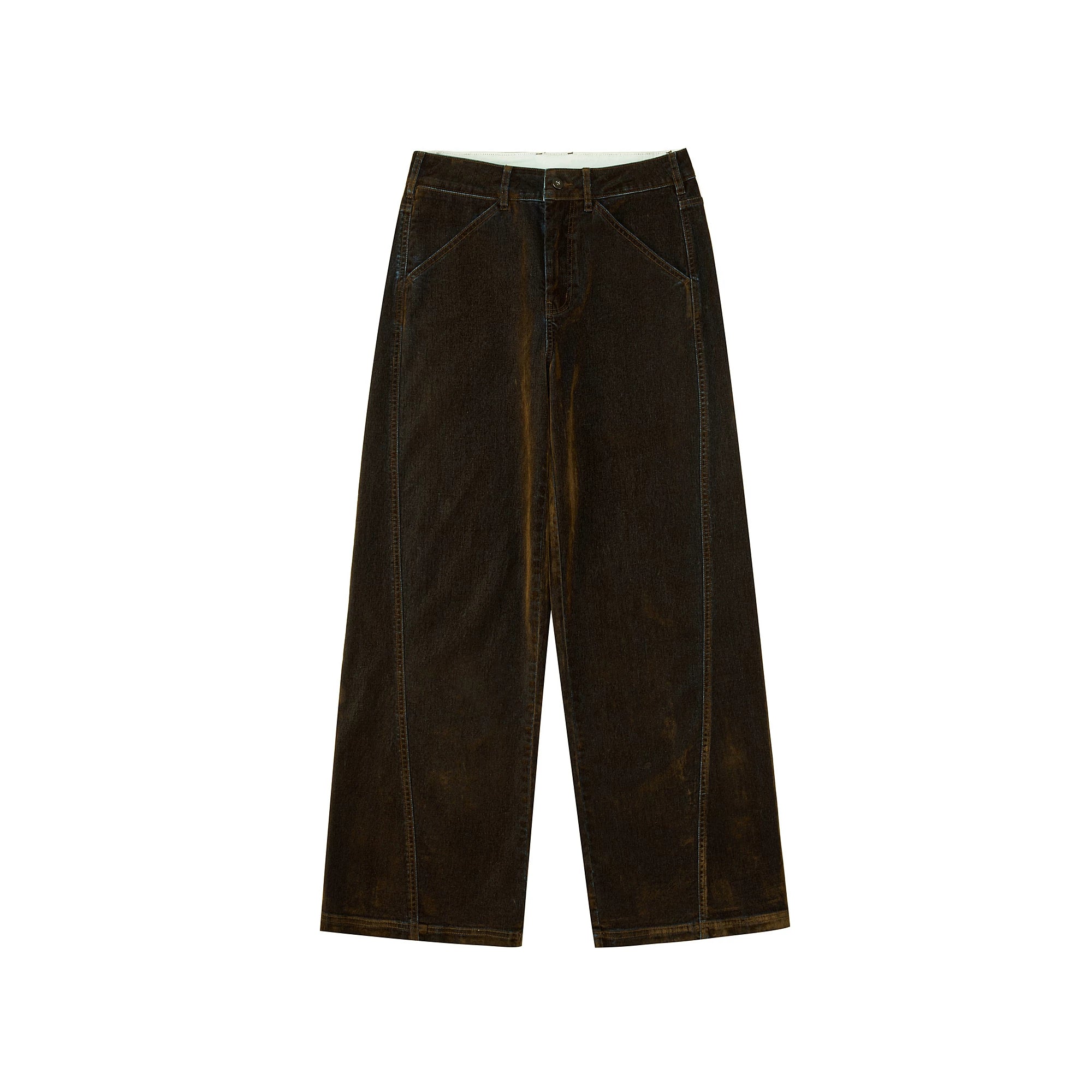 Flocked Velvet Wide-Leg Trousers