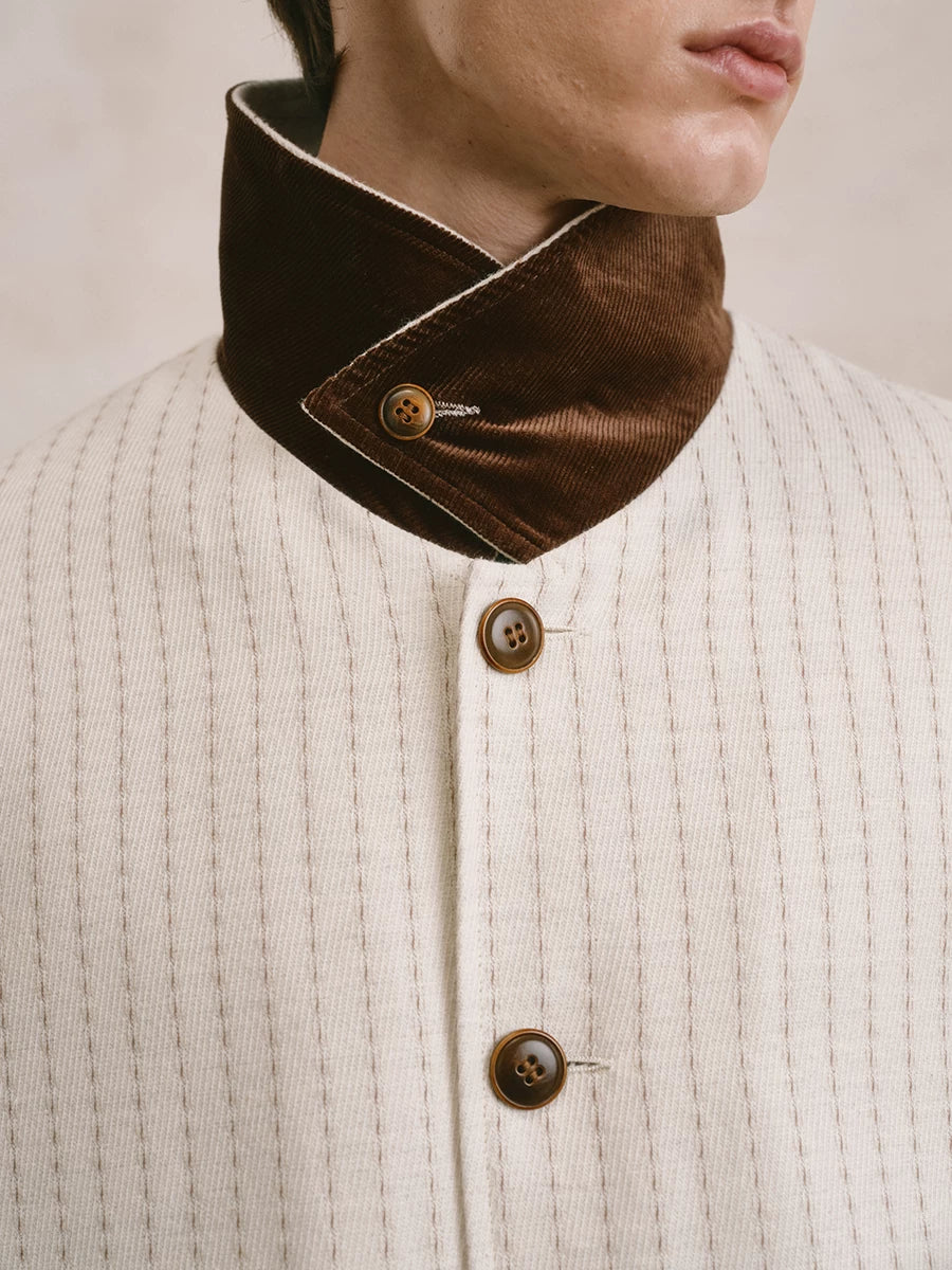 Striped Cotton Canvas Chore Jacket