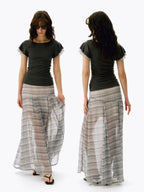 Flutter Sleeve Lyocell Slim T-Shirt