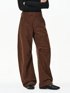 Curved Silhouette Corduroy Trousers