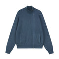 Asymmetric Zip Ribbed Knit Cardigan