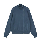 Asymmetric Zip Ribbed Knit Cardigan