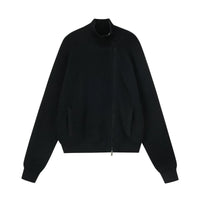 Asymmetric Zip Ribbed Knit Cardigan
