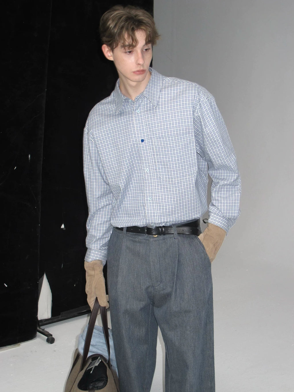 Plaid Cotton Button-Down Shirt