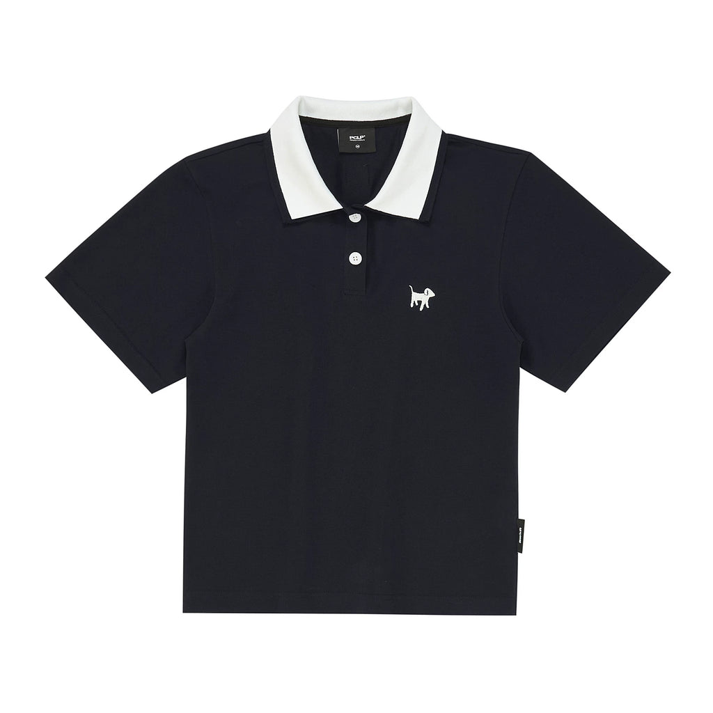 Contrast Collar Slim Polo Shirt