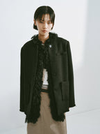 Faux Fur Trim Tweed Jacket