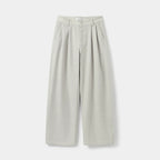 Pleated Wide-Leg Twill Trousers
