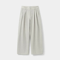 Pleated Wide-Leg Twill Trousers