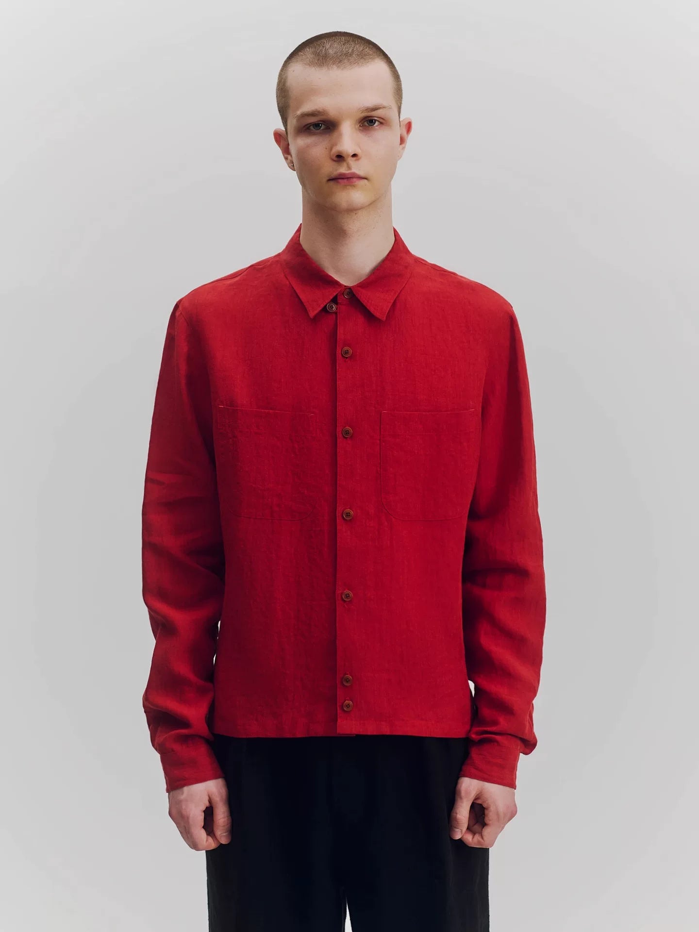 Linen Patch Pocket Button-Down Shirt