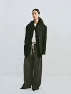Tencel Acetate Drawstring Wide-Leg Trousers