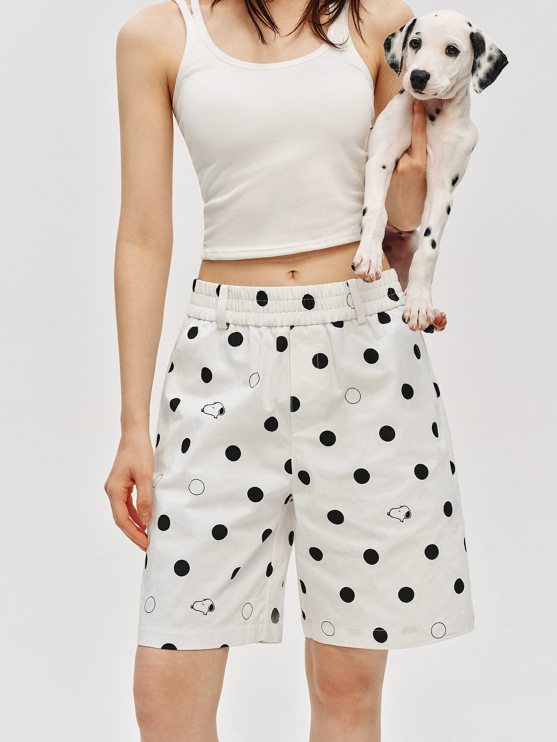 Snoopy Polka Dot Cotton Shorts