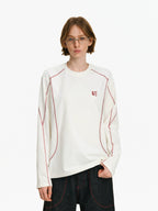 Contrast Stitch Long Sleeve Crewneck