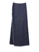 Asymmetric Fringe Denim Culottes