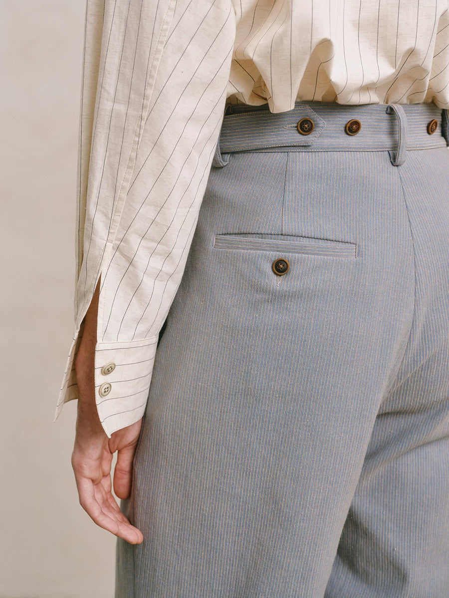 Pleated Corduroy Tapered Trousers