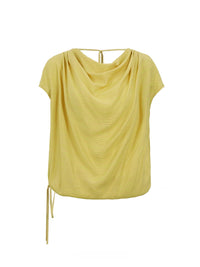 Draped Boat Neck Jersey Top