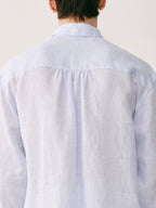 Italian Linen Pleated Button-Down Shirt