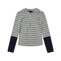 Layered Striped Hooded Long-Sleeve Top