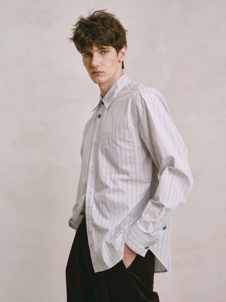 Pure Cotton Striped Button-Down Shirt