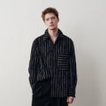 Wrinkled Striped Cotton Blend Shirt