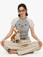 Crying Dog Graphic Raglan T-Shirt