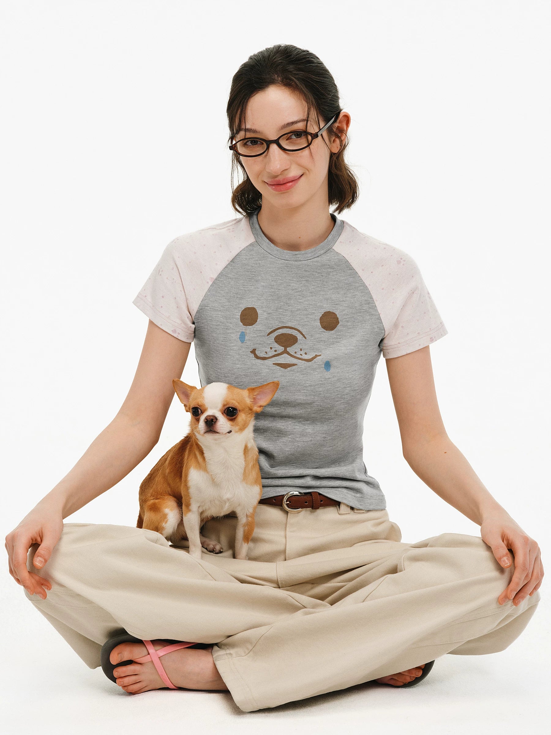 Crying Dog Graphic Raglan T-Shirt