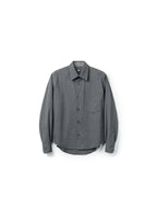 Charcoal Wool Blend Button-Down Shirt