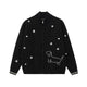 Embroidered Puppy Motif Zip-Up Cardigan