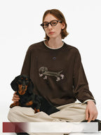 Graphic Print Cotton Crewneck Sweatshirt
