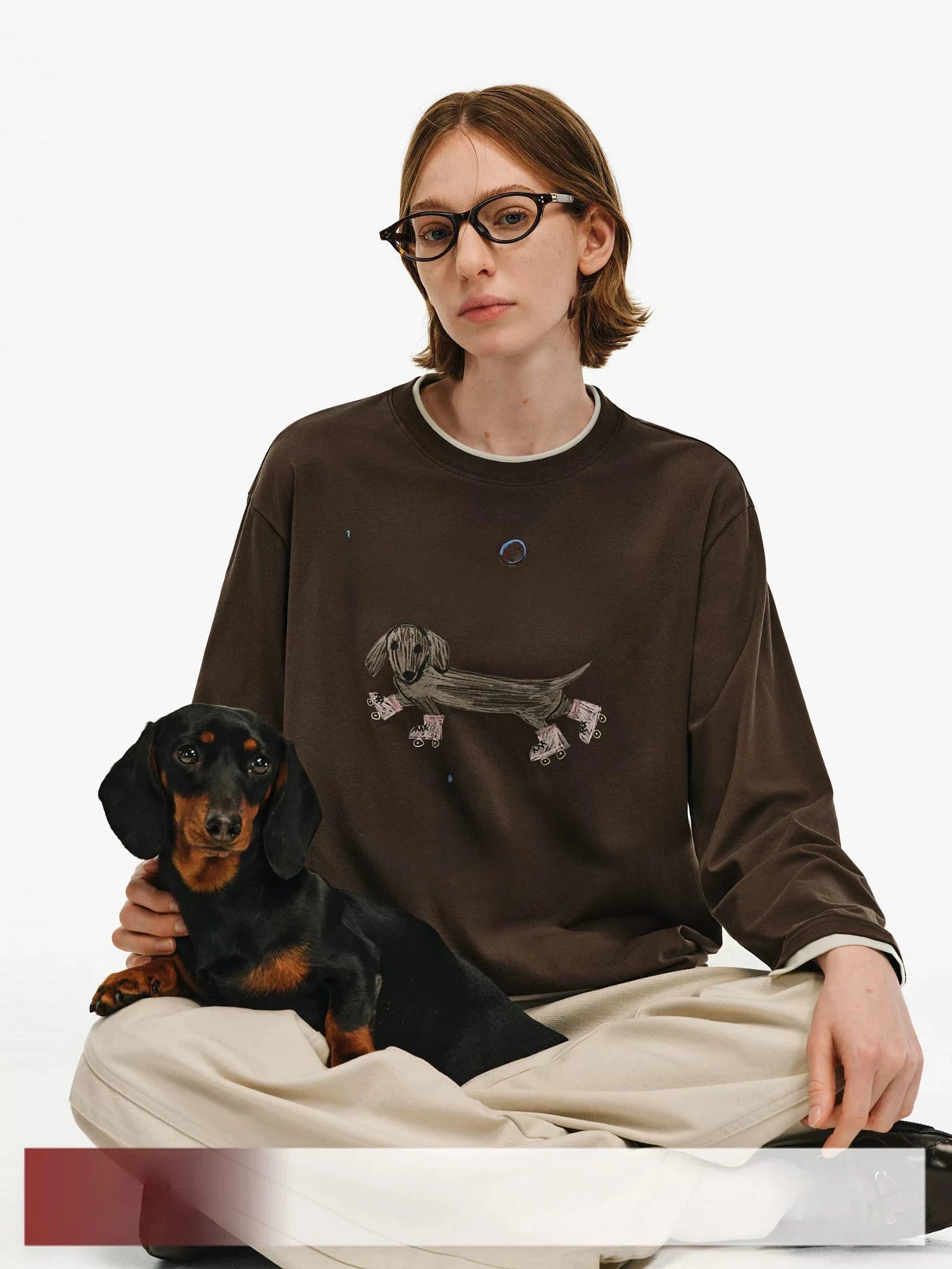 Graphic Print Cotton Crewneck Sweatshirt