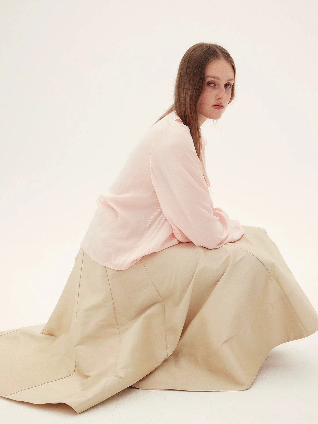 Mulberry Silk A-Line Midi Skirt