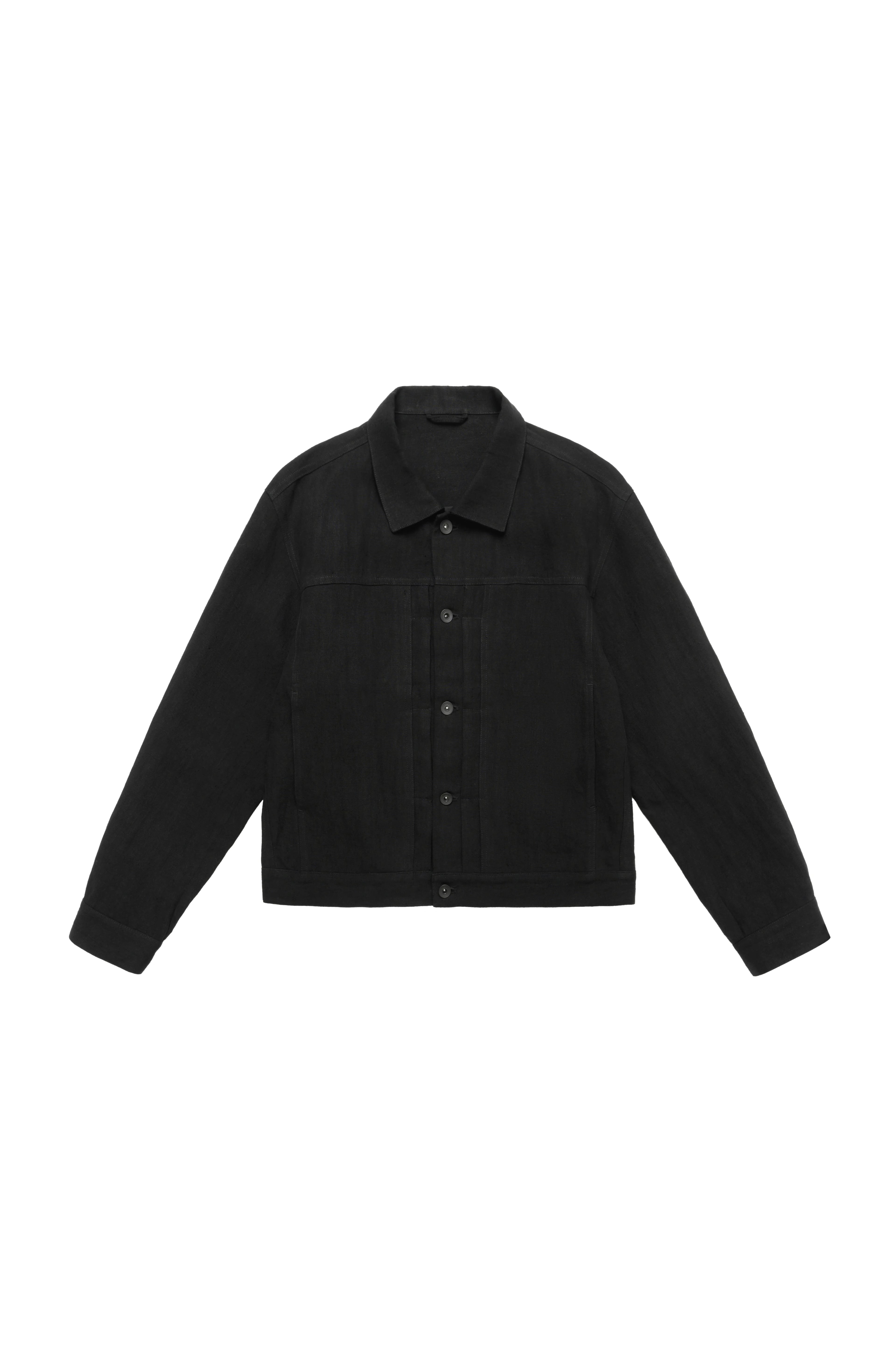 Linen Cropped Work Jacket