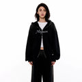 Asymwe Printed Washed and Distressed Pure Cotton Gradient Hooded Sweatshirt Autumn and Winter Zipper Cardigan Jacket Top for Men and Women