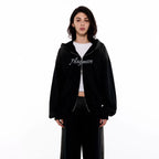 Asymwe Printed Washed and Distressed Pure Cotton Gradient Hooded Sweatshirt Autumn and Winter Zipper Cardigan Jacket Top for Men and Women