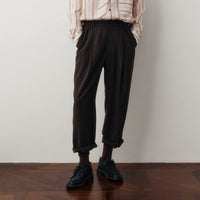 Wool Blend Pleated Cropped Trousers