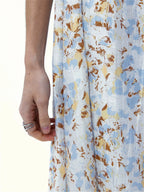 Naples Garden Floral Leather-Belted Dress