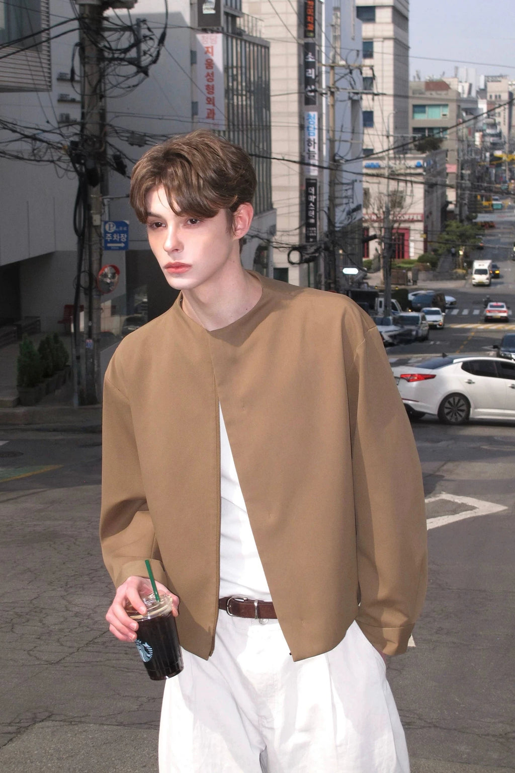 Minimalist Stand Collar Zip Jacket
